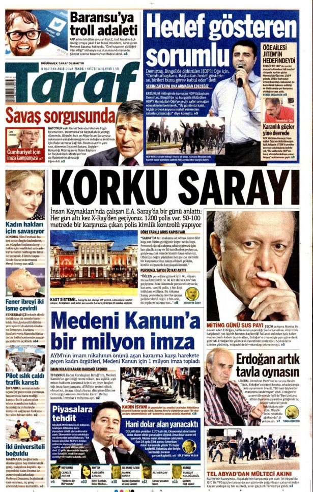 5 Haziran 2015 gazete manşetleri 22
