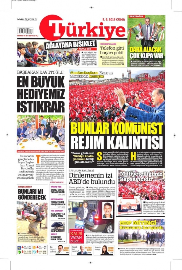 5 Haziran 2015 gazete manşetleri 23
