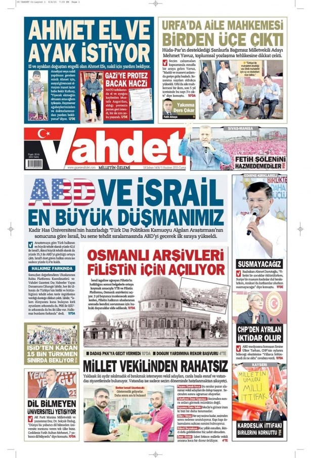 5 Haziran 2015 gazete manşetleri 24