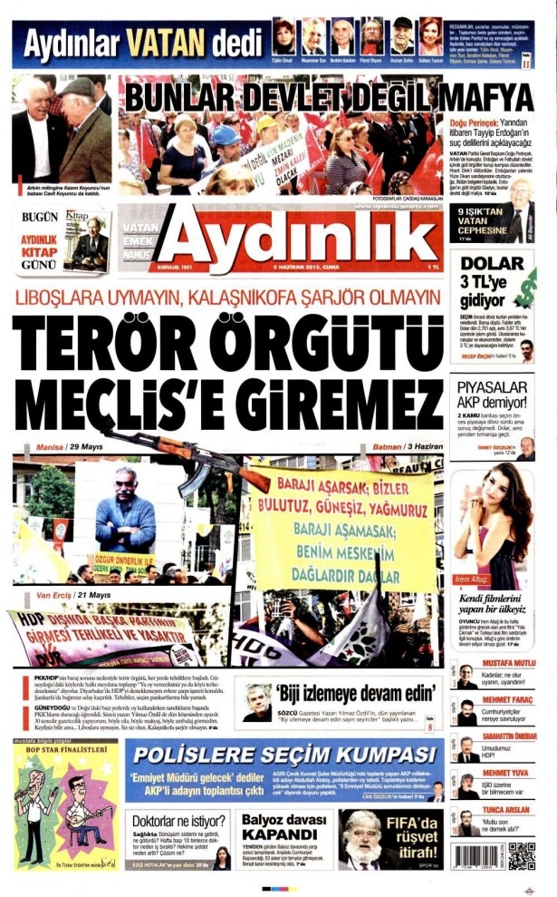 5 Haziran 2015 gazete manşetleri 3