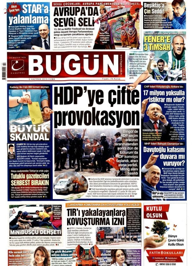 5 Haziran 2015 gazete manşetleri 4