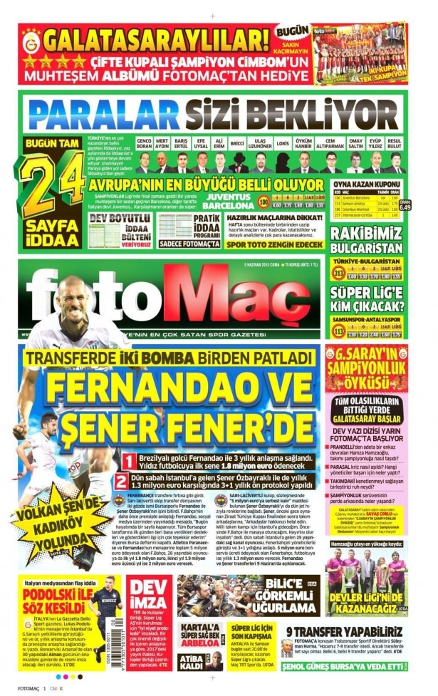 5 Haziran 2015 gazete manşetleri 8