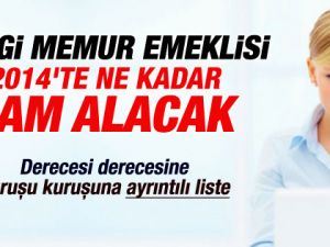 2014 yılı memur emeklisi zamları