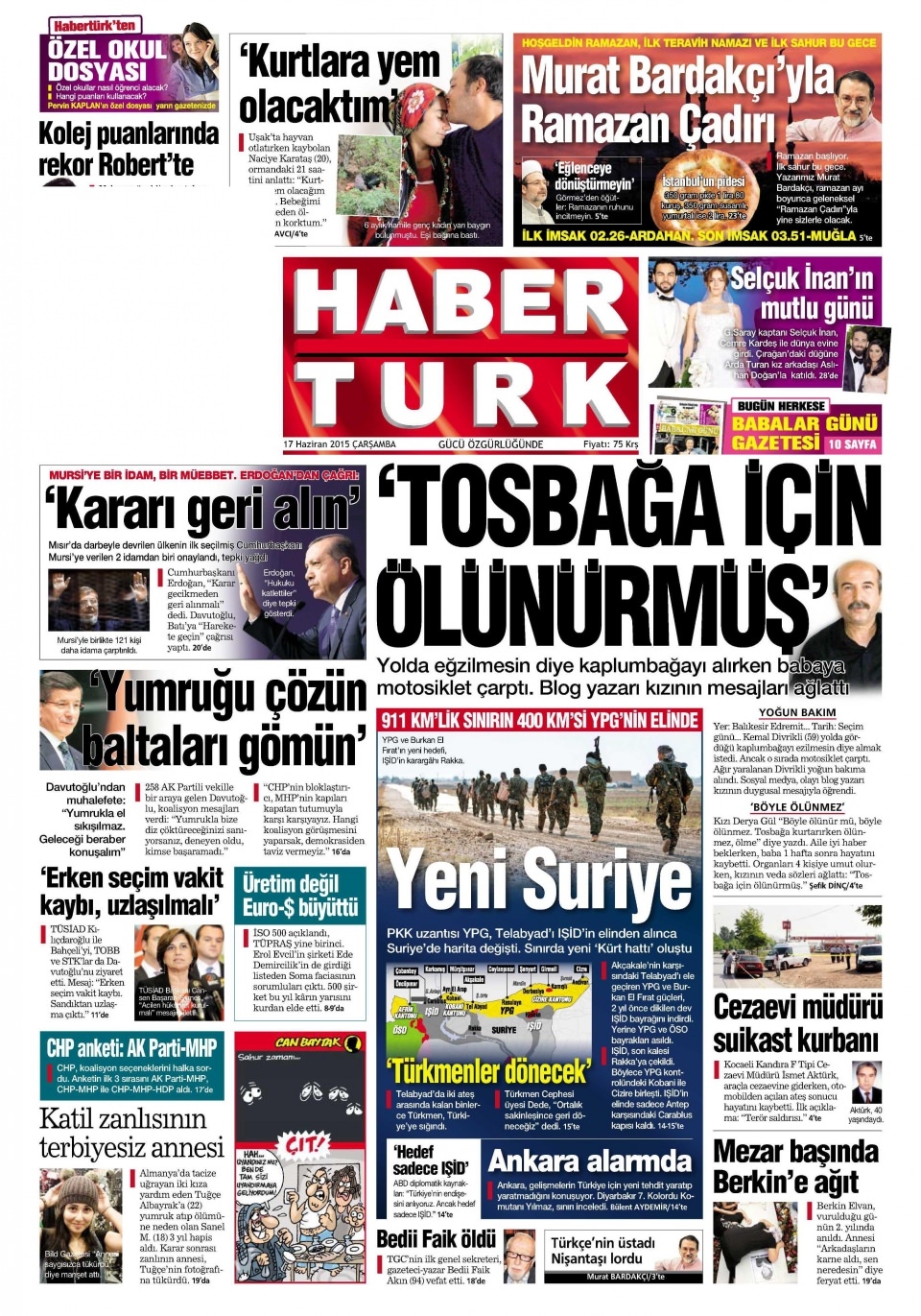 17 Haziran 2015 gazete manşetleri 11