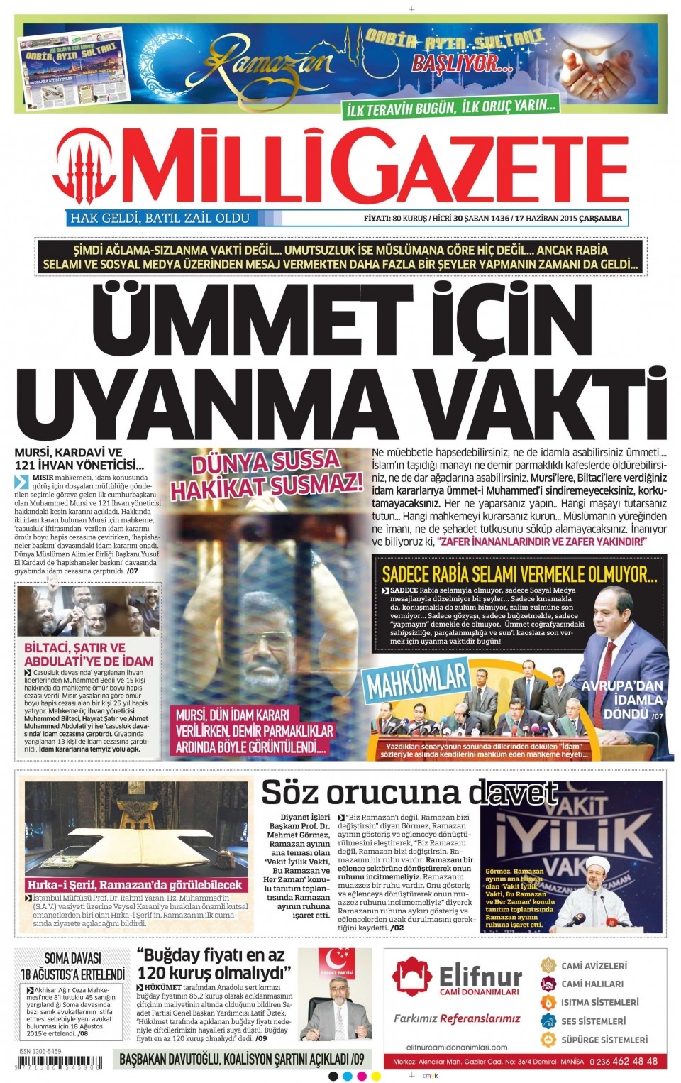 17 Haziran 2015 gazete manşetleri 12