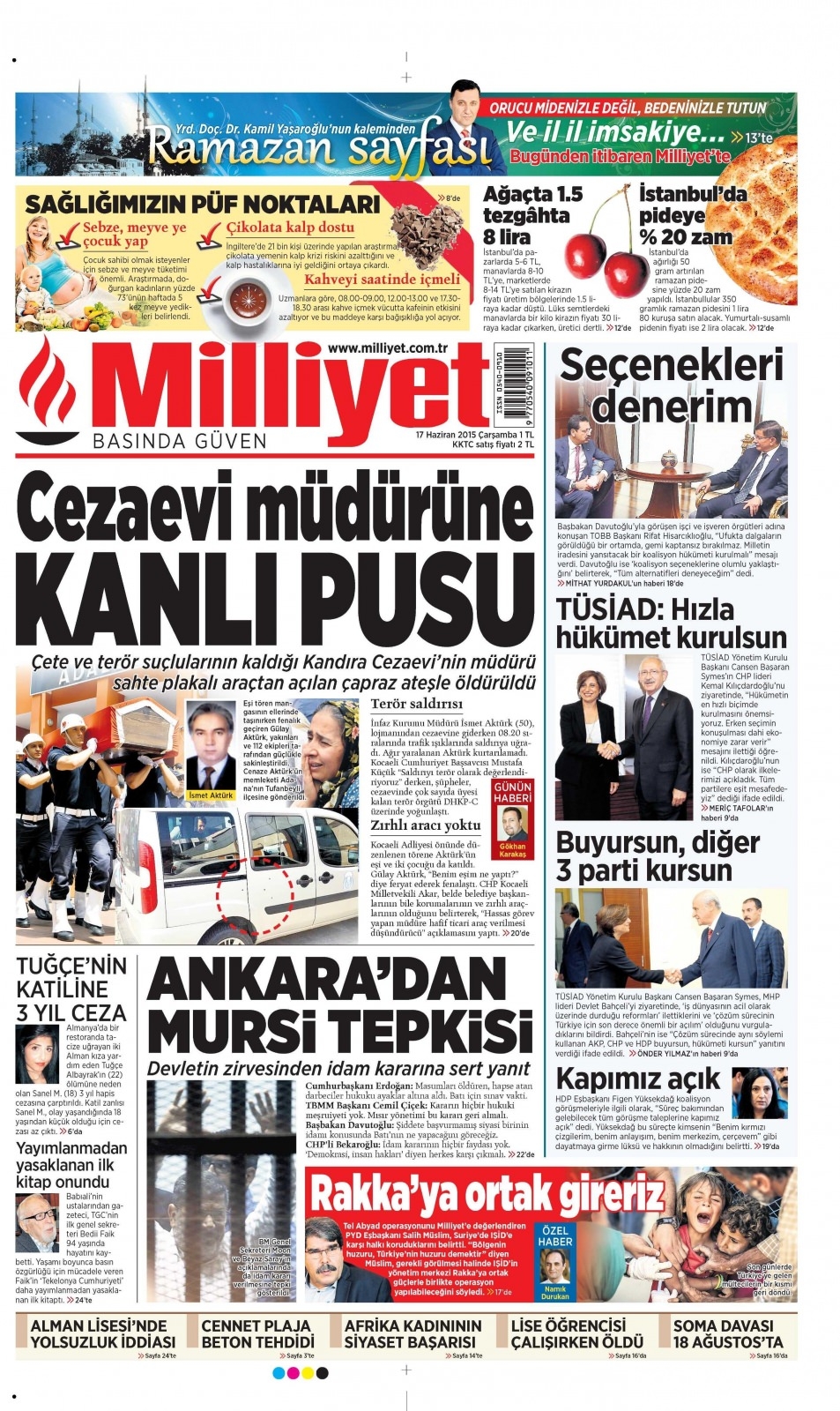 17 Haziran 2015 gazete manşetleri 13