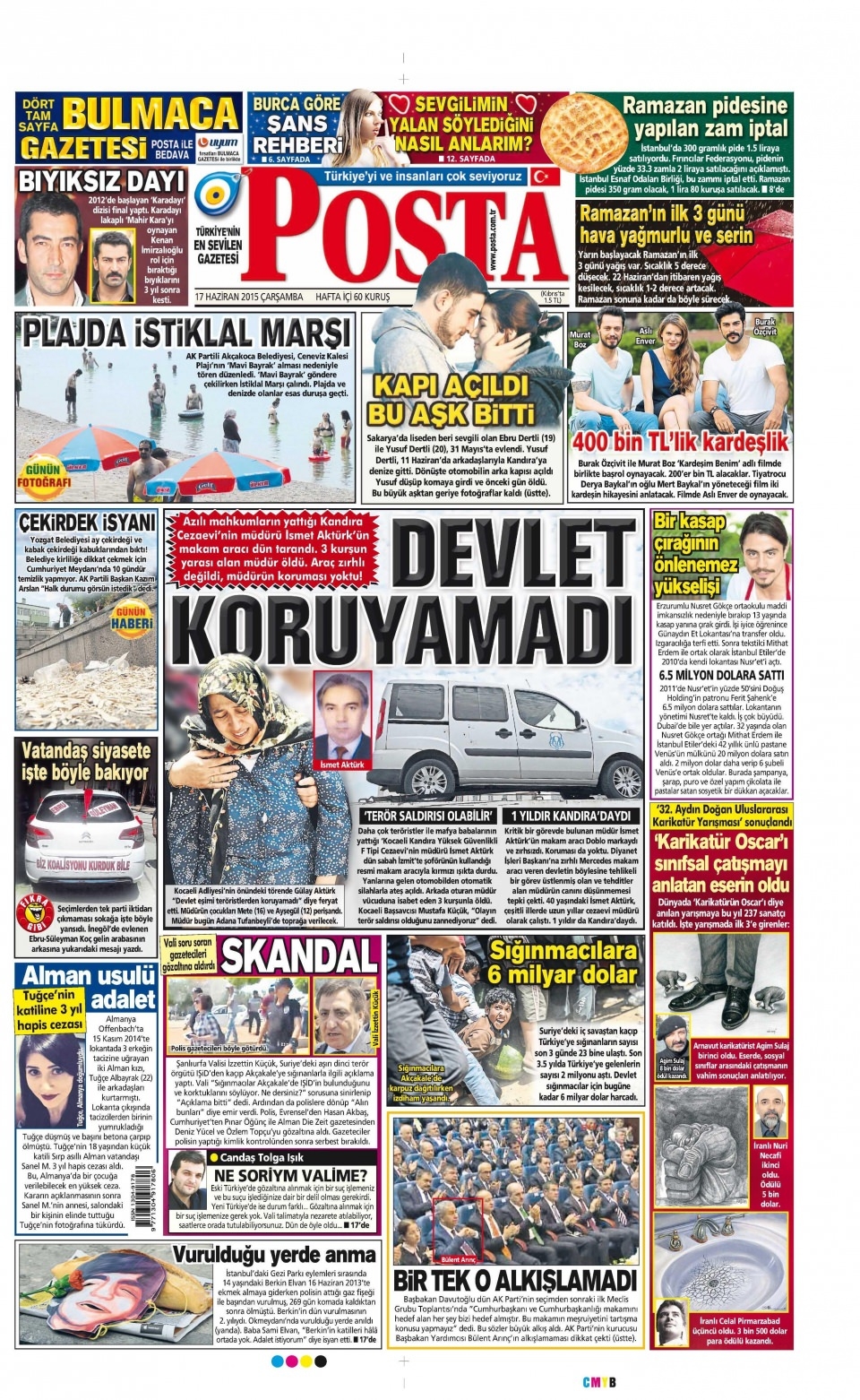 17 Haziran 2015 gazete manşetleri 14