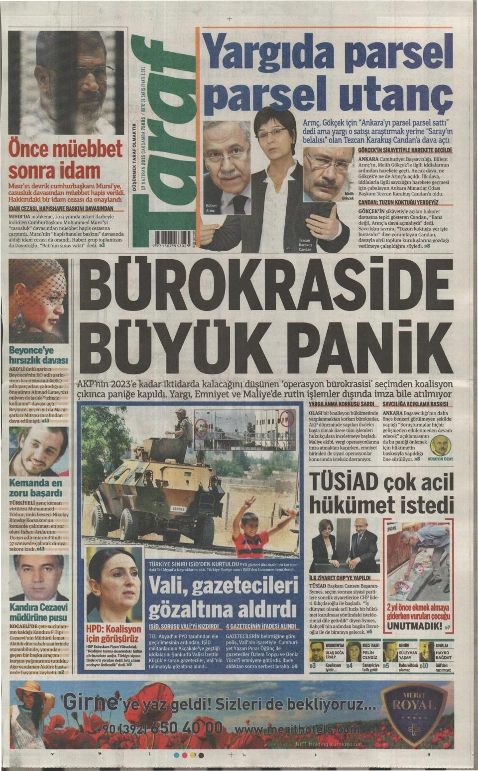 17 Haziran 2015 gazete manşetleri 18