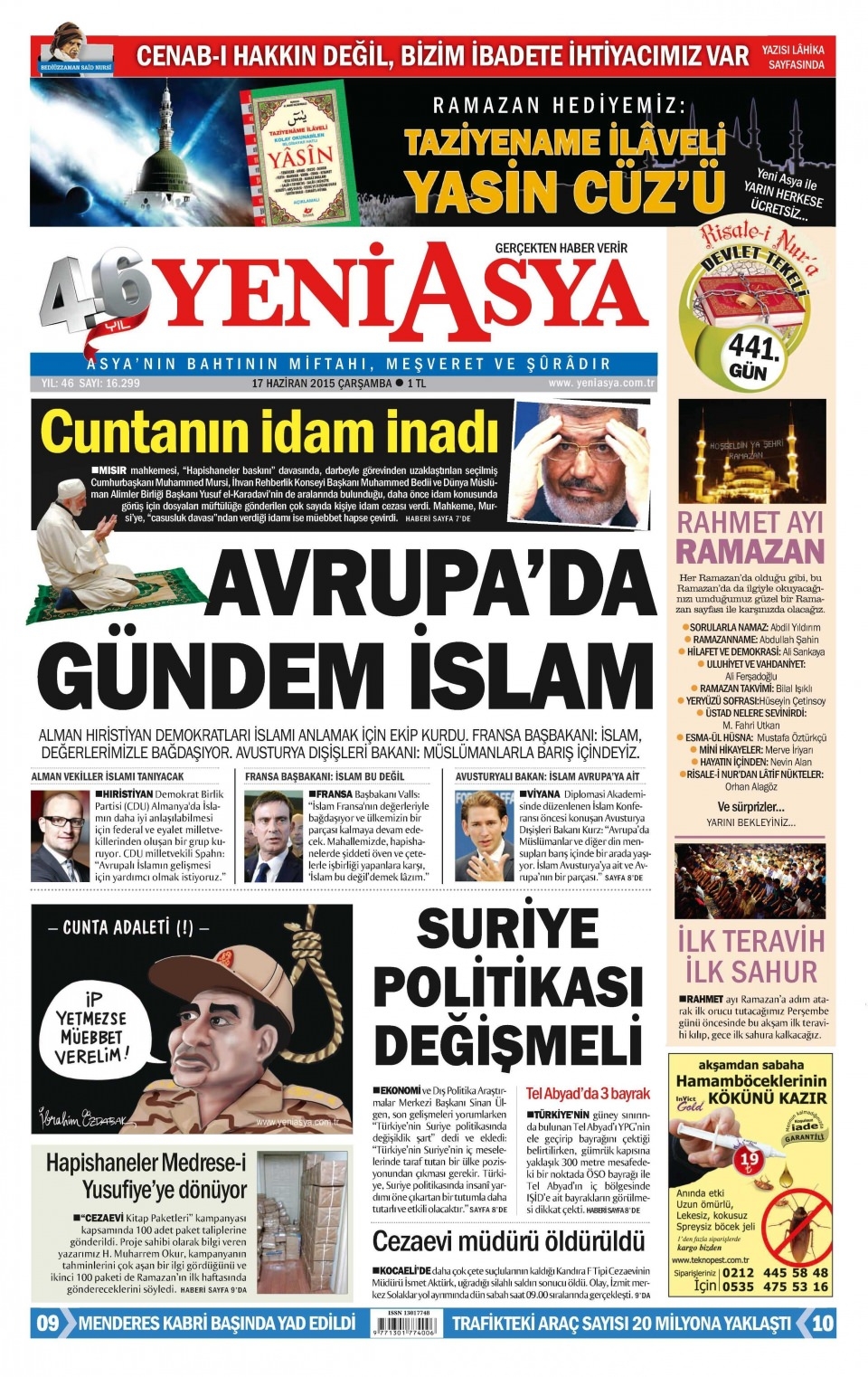 17 Haziran 2015 gazete manşetleri 24