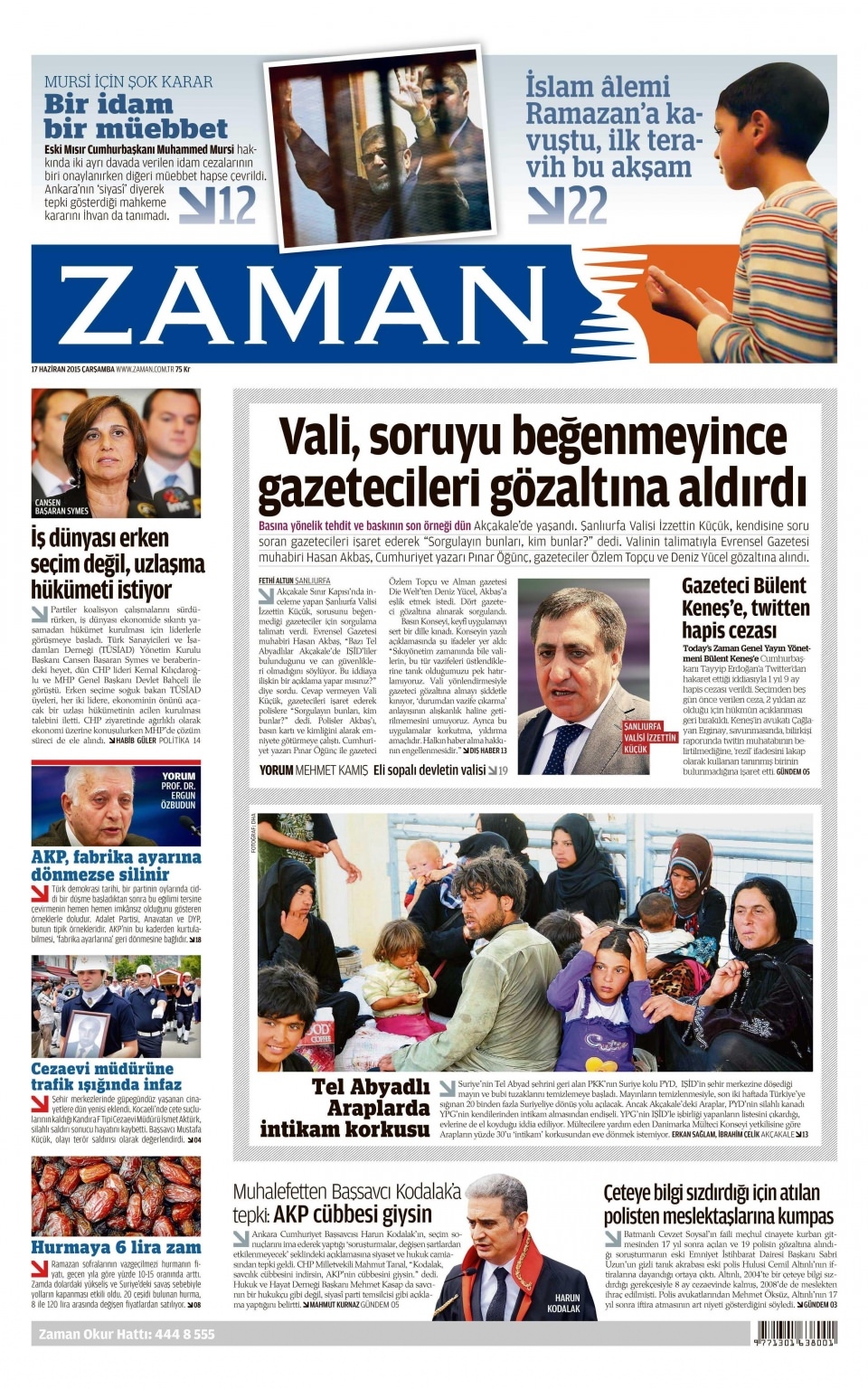 17 Haziran 2015 gazete manşetleri 26