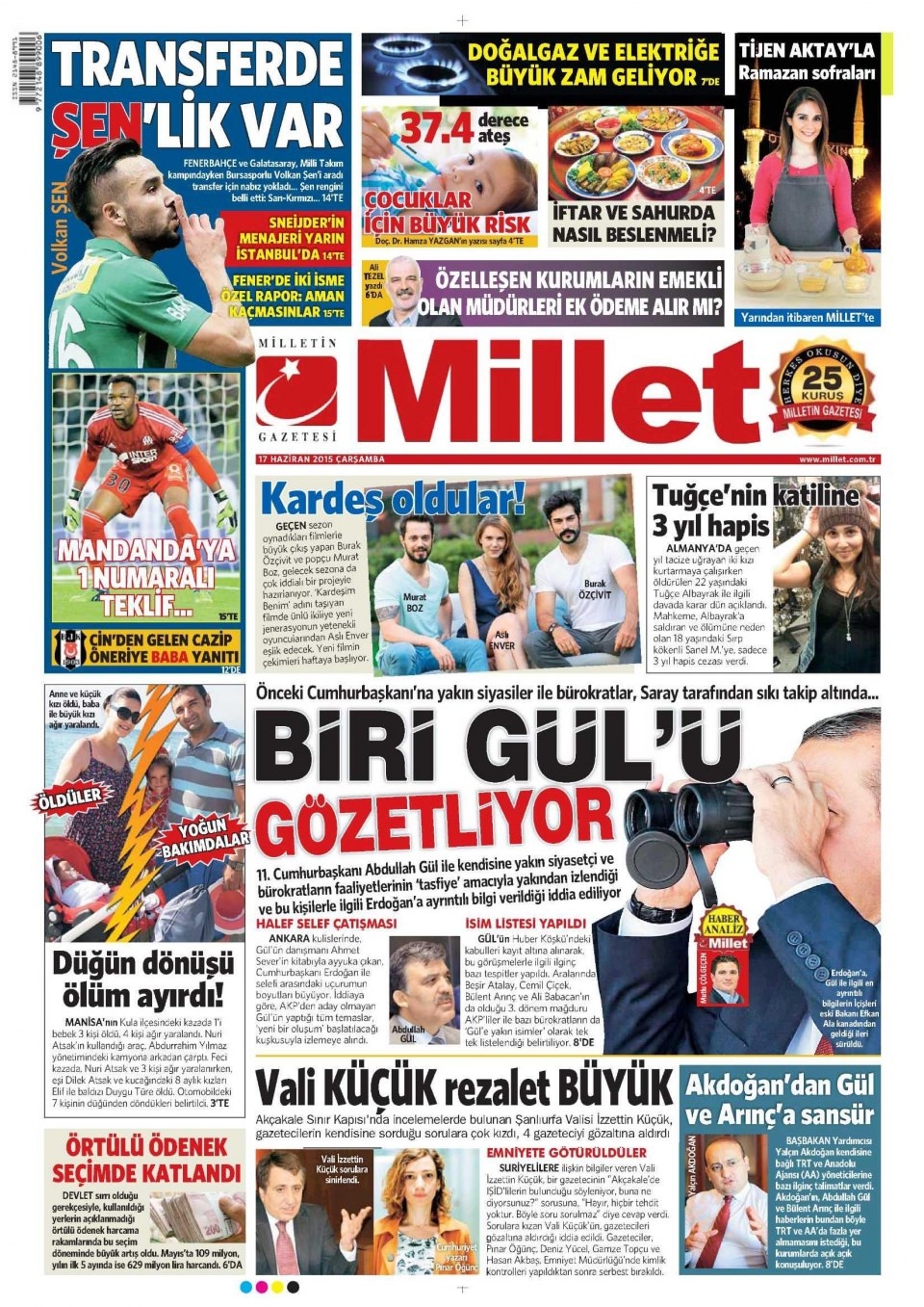17 Haziran 2015 gazete manşetleri 8