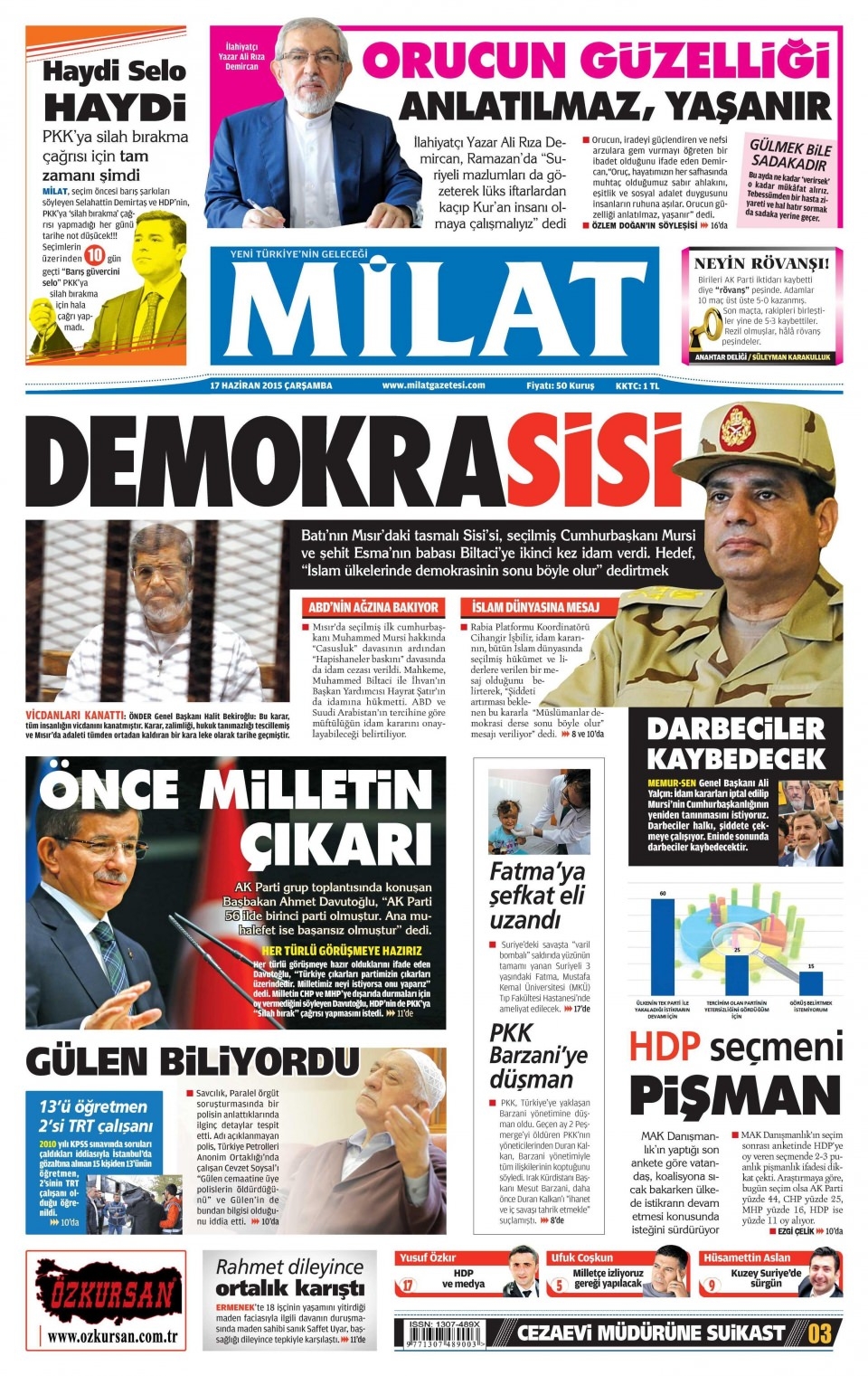 17 Haziran 2015 gazete manşetleri 9