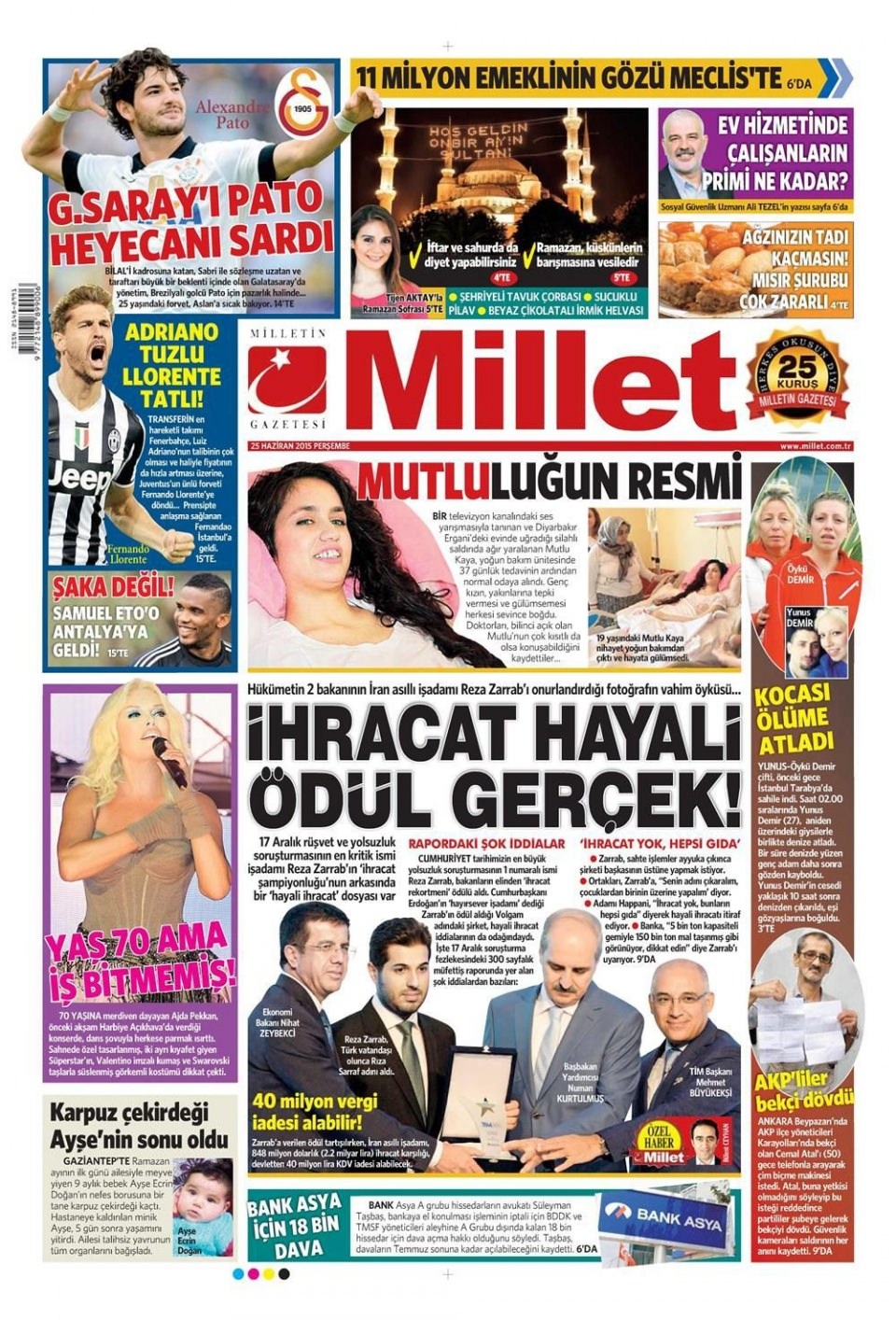 25 Haziran 2015 gazete manşetleri 11