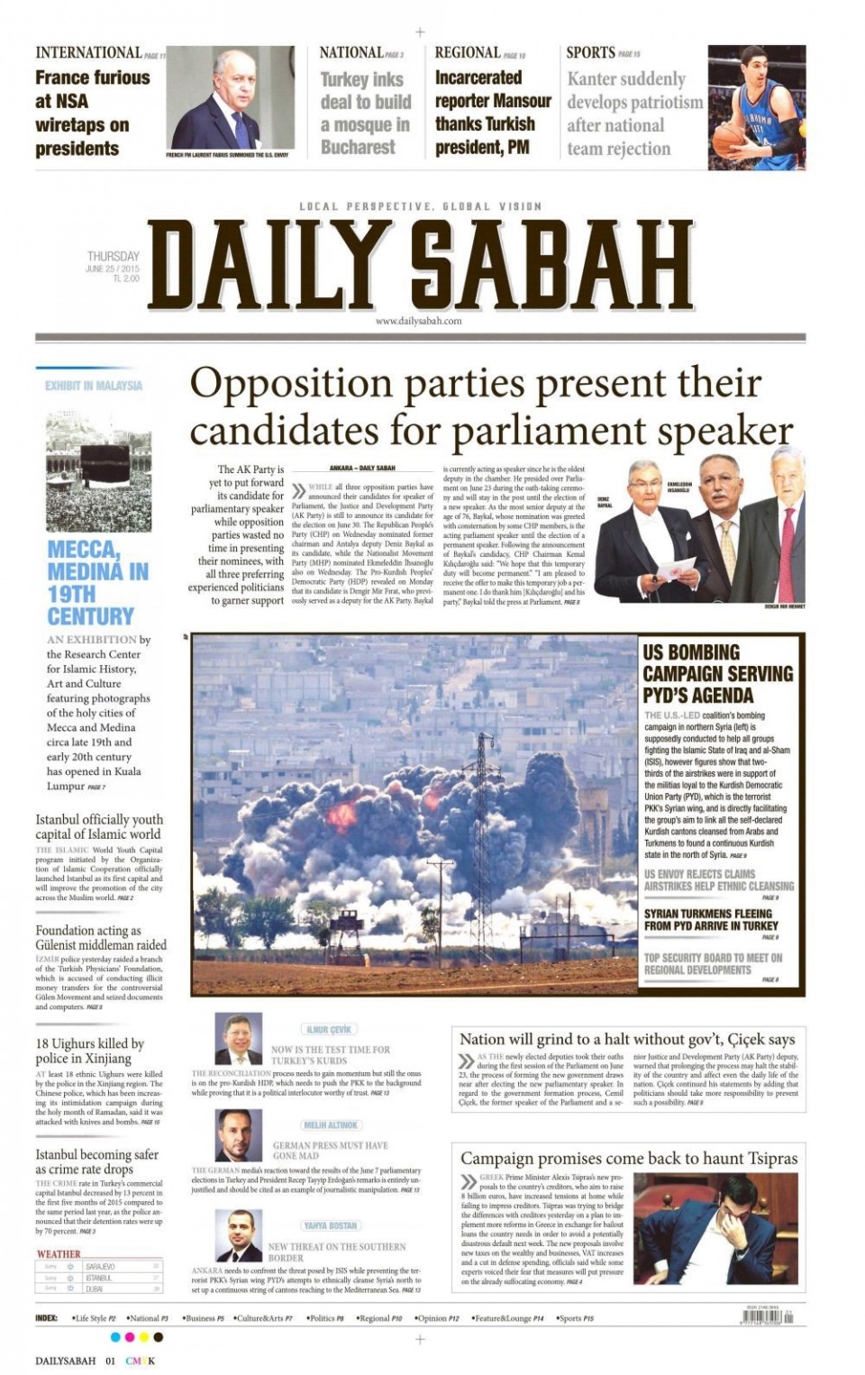 25 Haziran 2015 gazete manşetleri 17