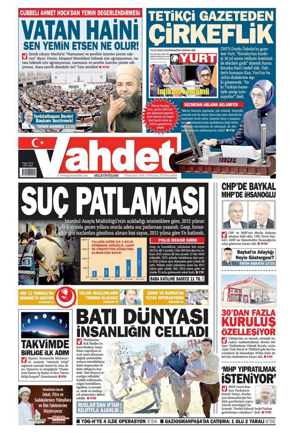 25 Haziran 2015 gazete manşetleri 23