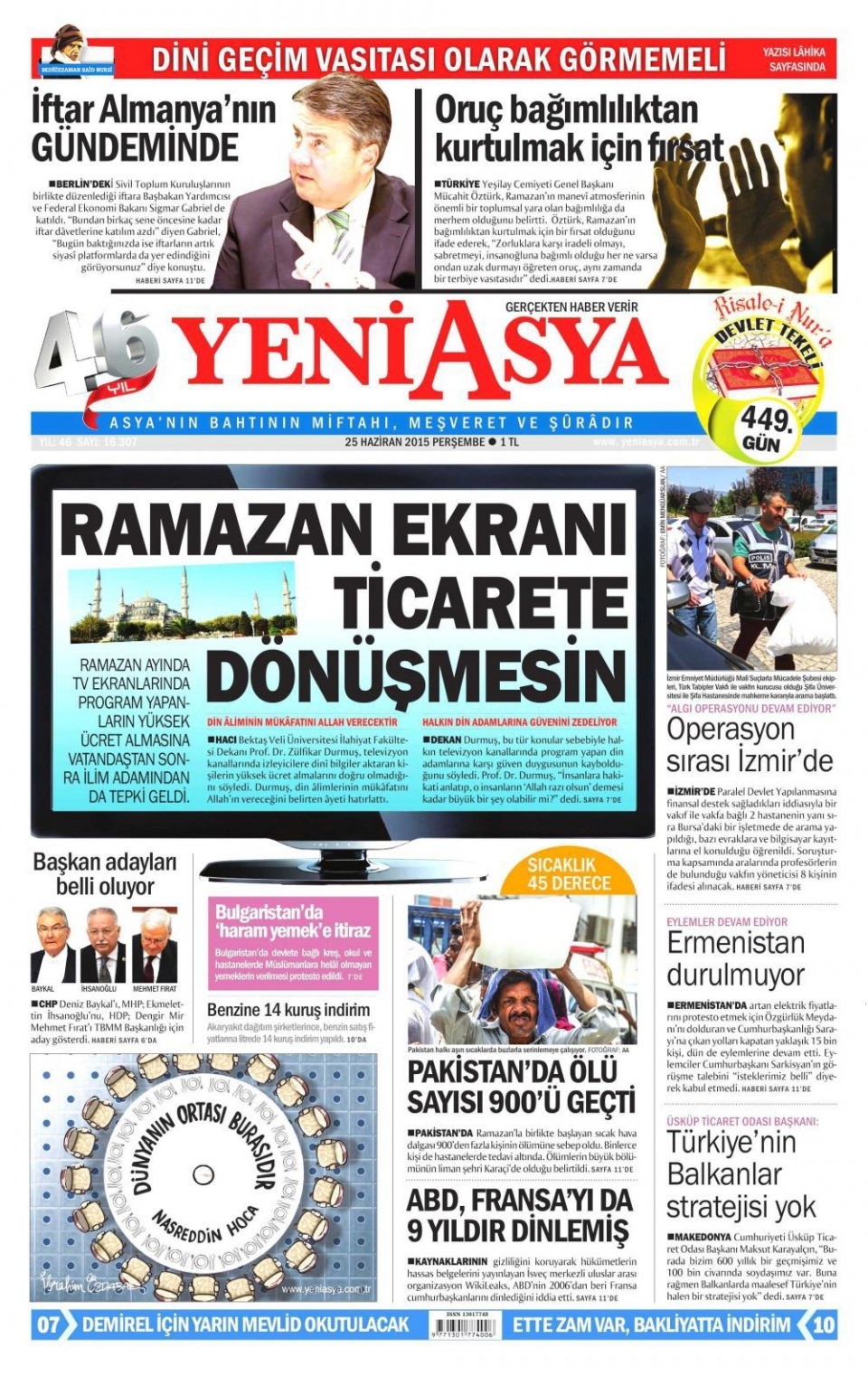 25 Haziran 2015 gazete manşetleri 26