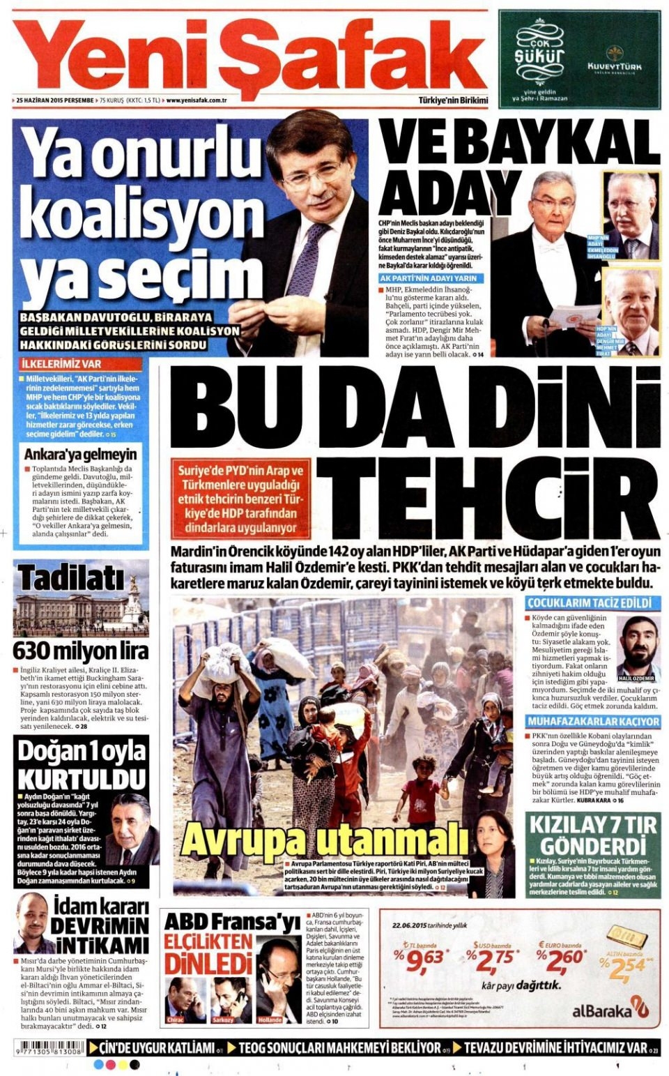 25 Haziran 2015 gazete manşetleri 28