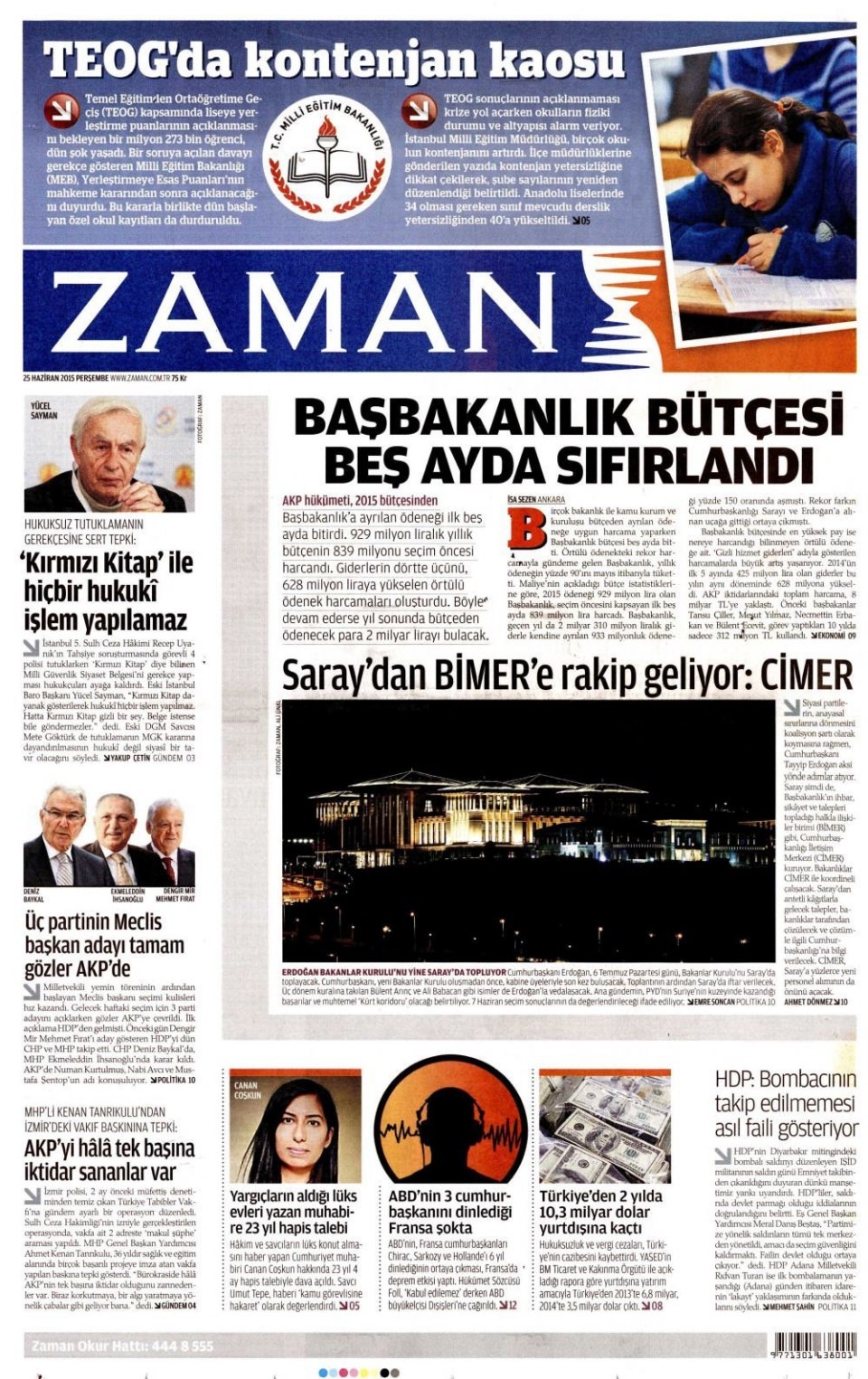 25 Haziran 2015 gazete manşetleri 29