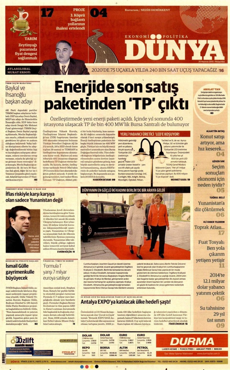 25 Haziran 2015 gazete manşetleri 30