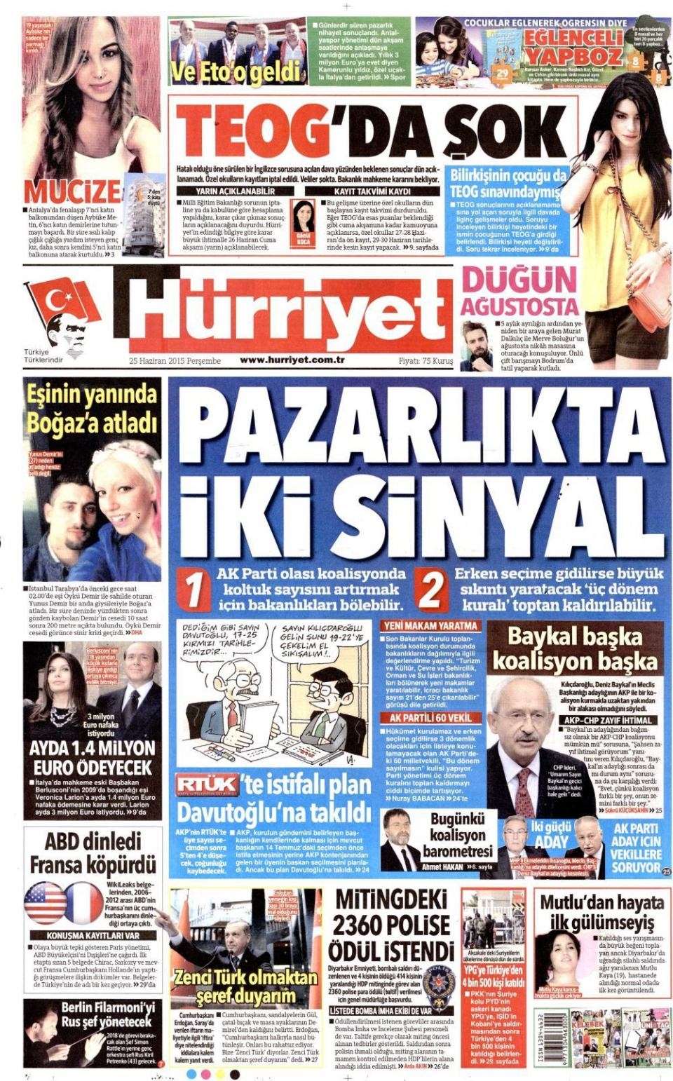 25 Haziran 2015 gazete manşetleri 9
