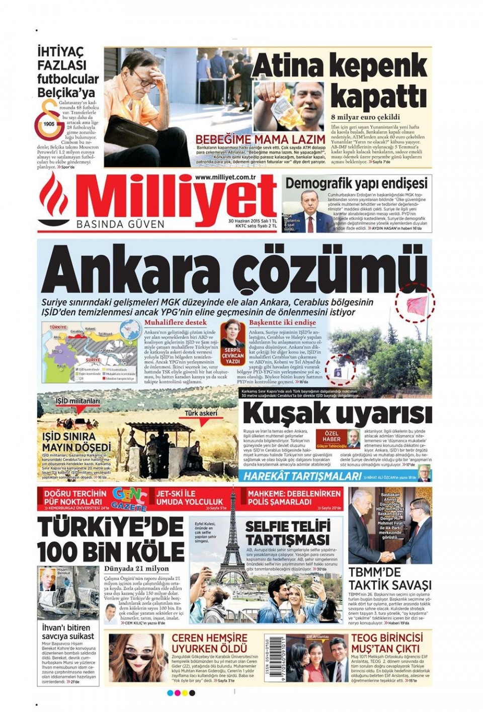 30 Haziran 2015 gazete manşetleri 12