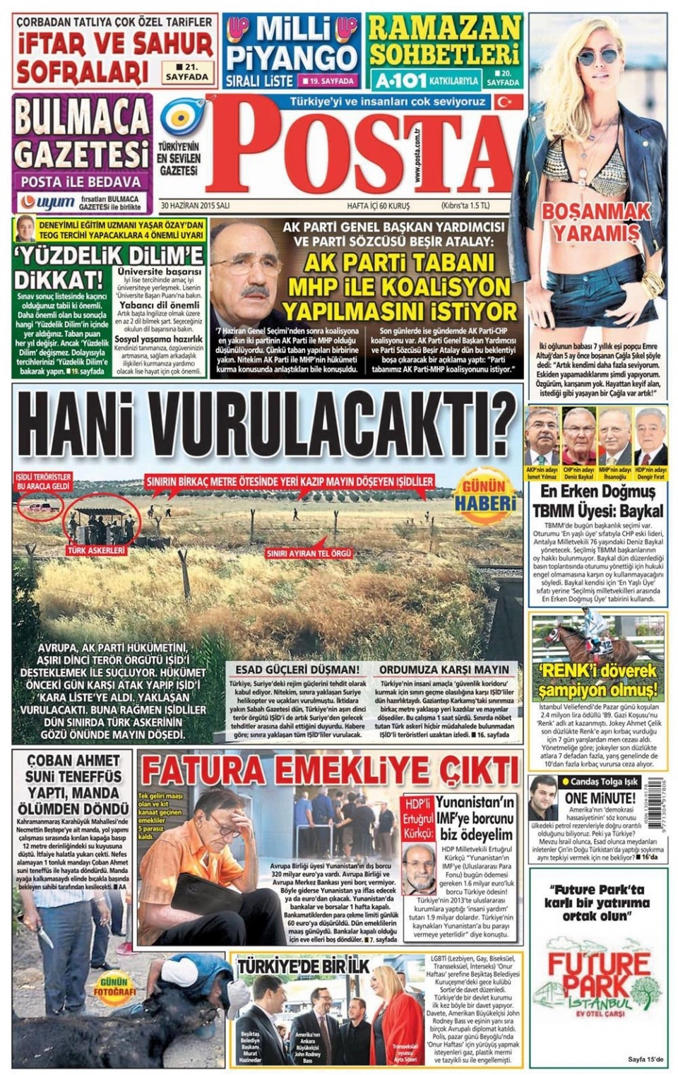 30 Haziran 2015 gazete manşetleri 14
