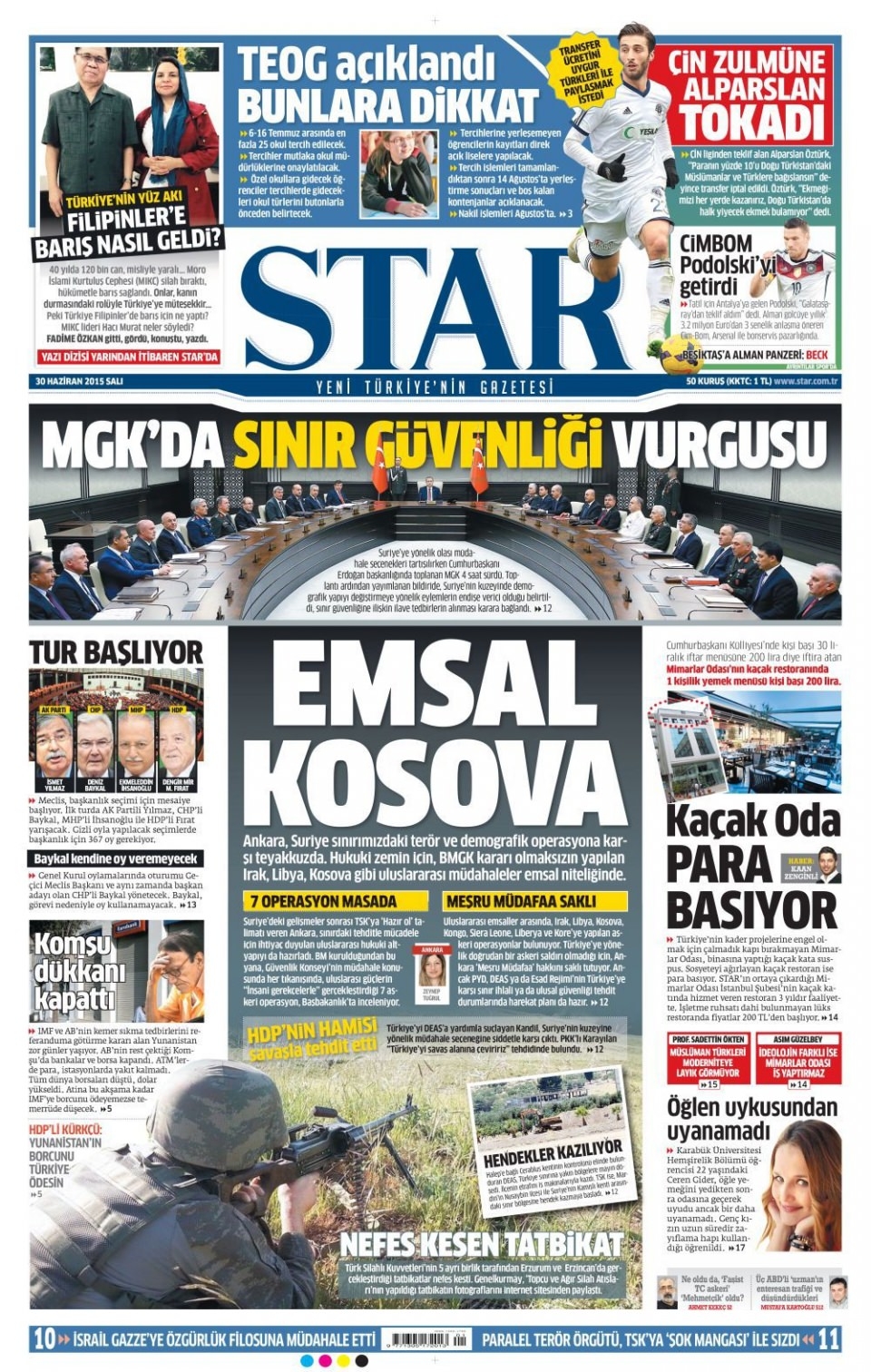 30 Haziran 2015 gazete manşetleri 17