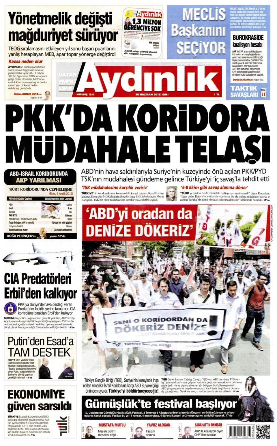 30 Haziran 2015 gazete manşetleri 2