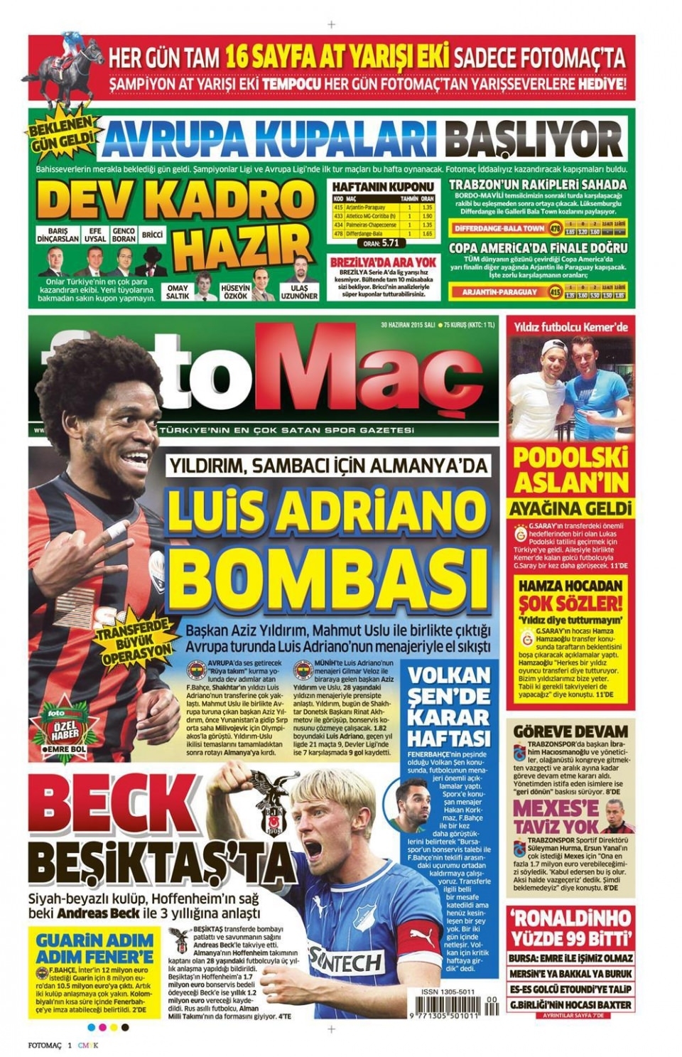 30 Haziran 2015 gazete manşetleri 6