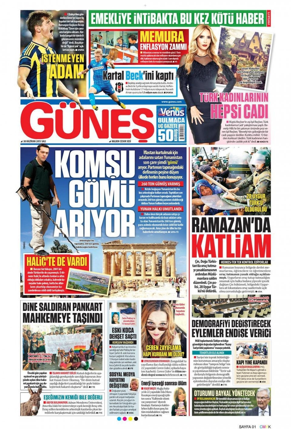 30 Haziran 2015 gazete manşetleri 7