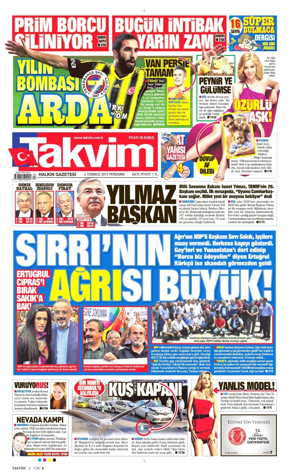 2 Temmuz 2015 gazete manşetleri 11