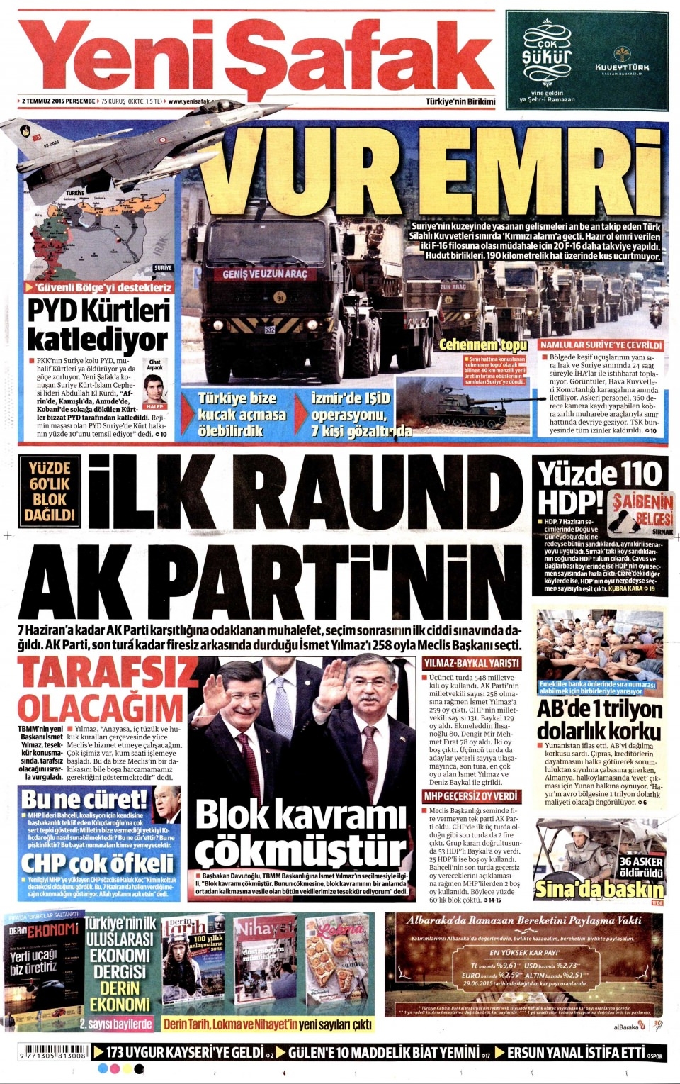 2 Temmuz 2015 gazete manşetleri 16