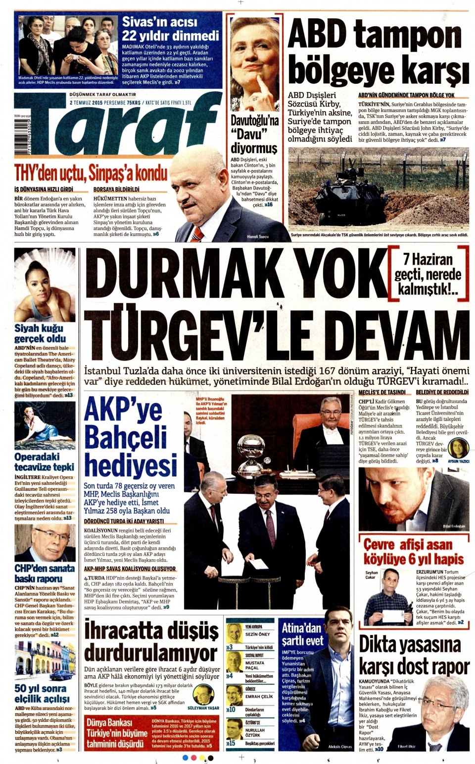 2 Temmuz 2015 gazete manşetleri 21