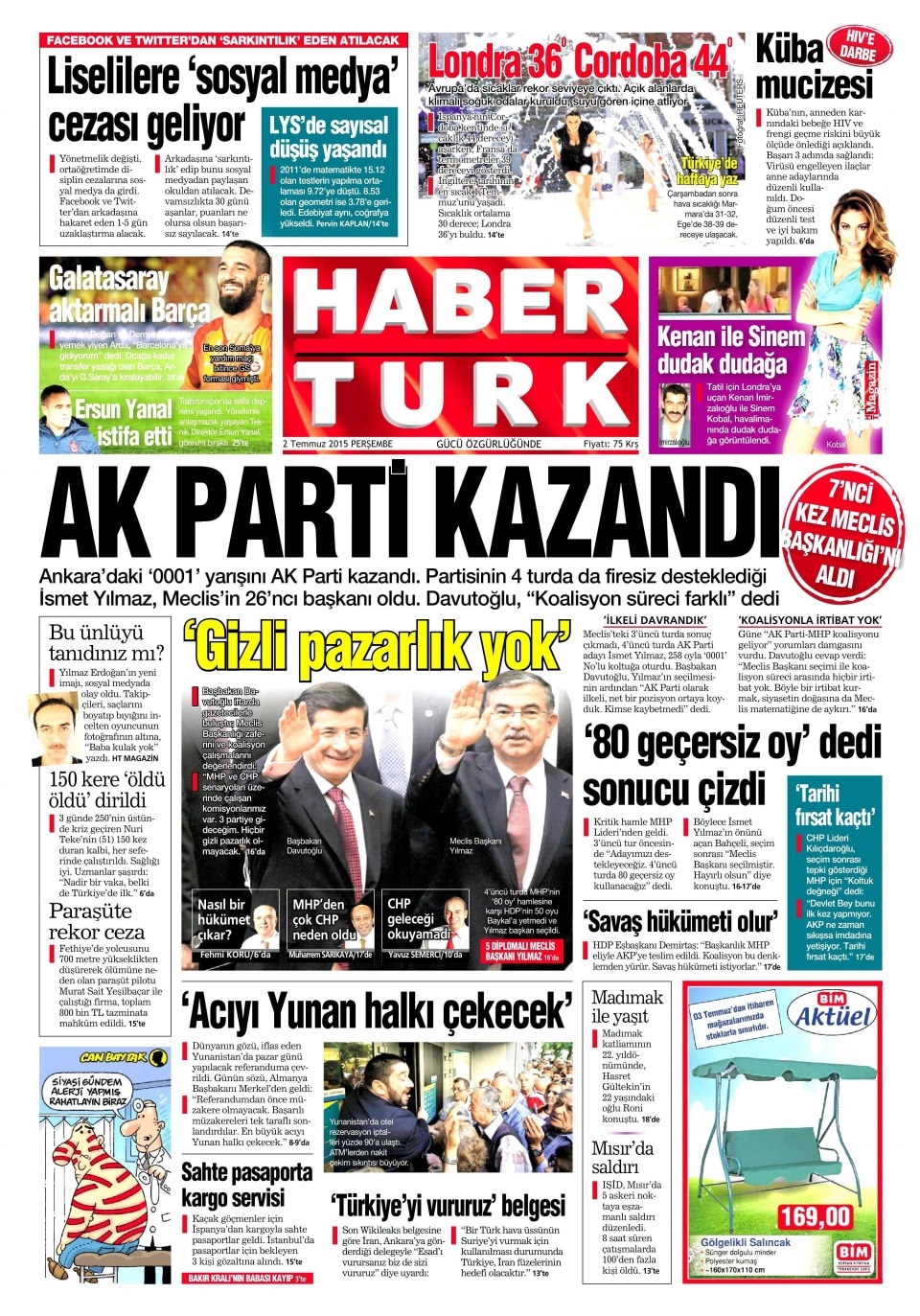 2 Temmuz 2015 gazete manşetleri 22