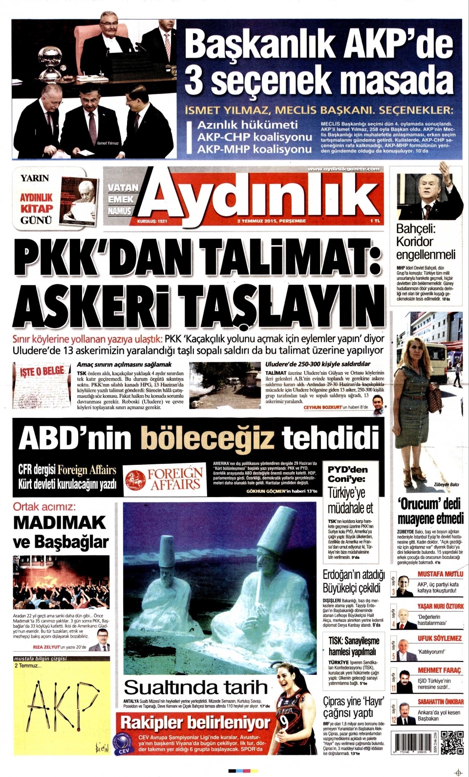 2 Temmuz 2015 gazete manşetleri 23