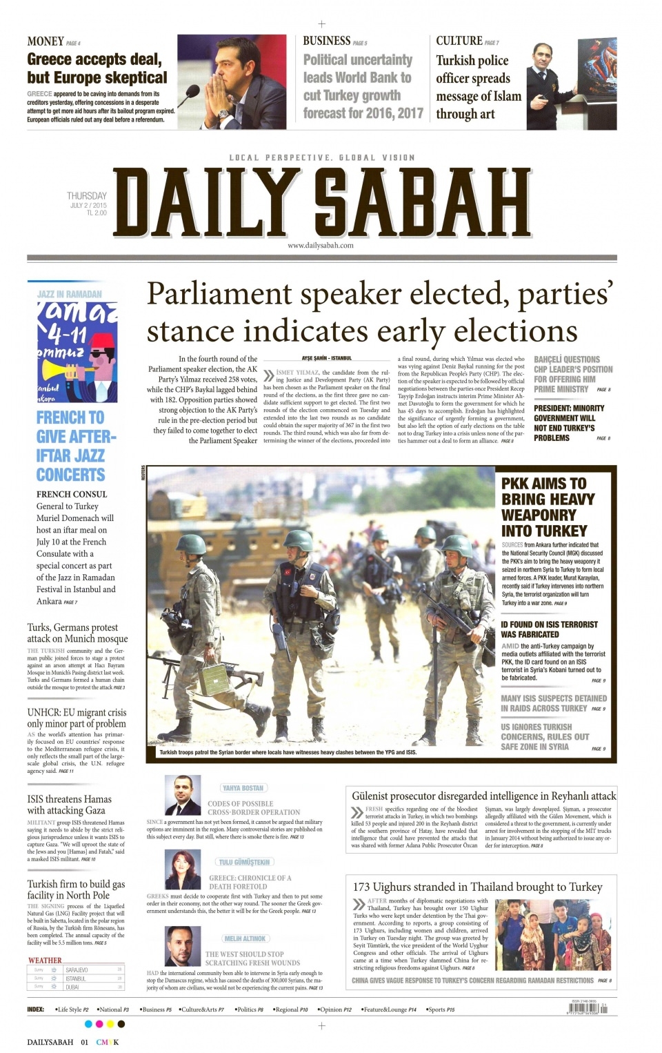 2 Temmuz 2015 gazete manşetleri 25