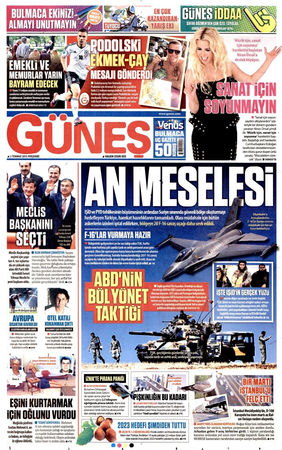 2 Temmuz 2015 gazete manşetleri 3