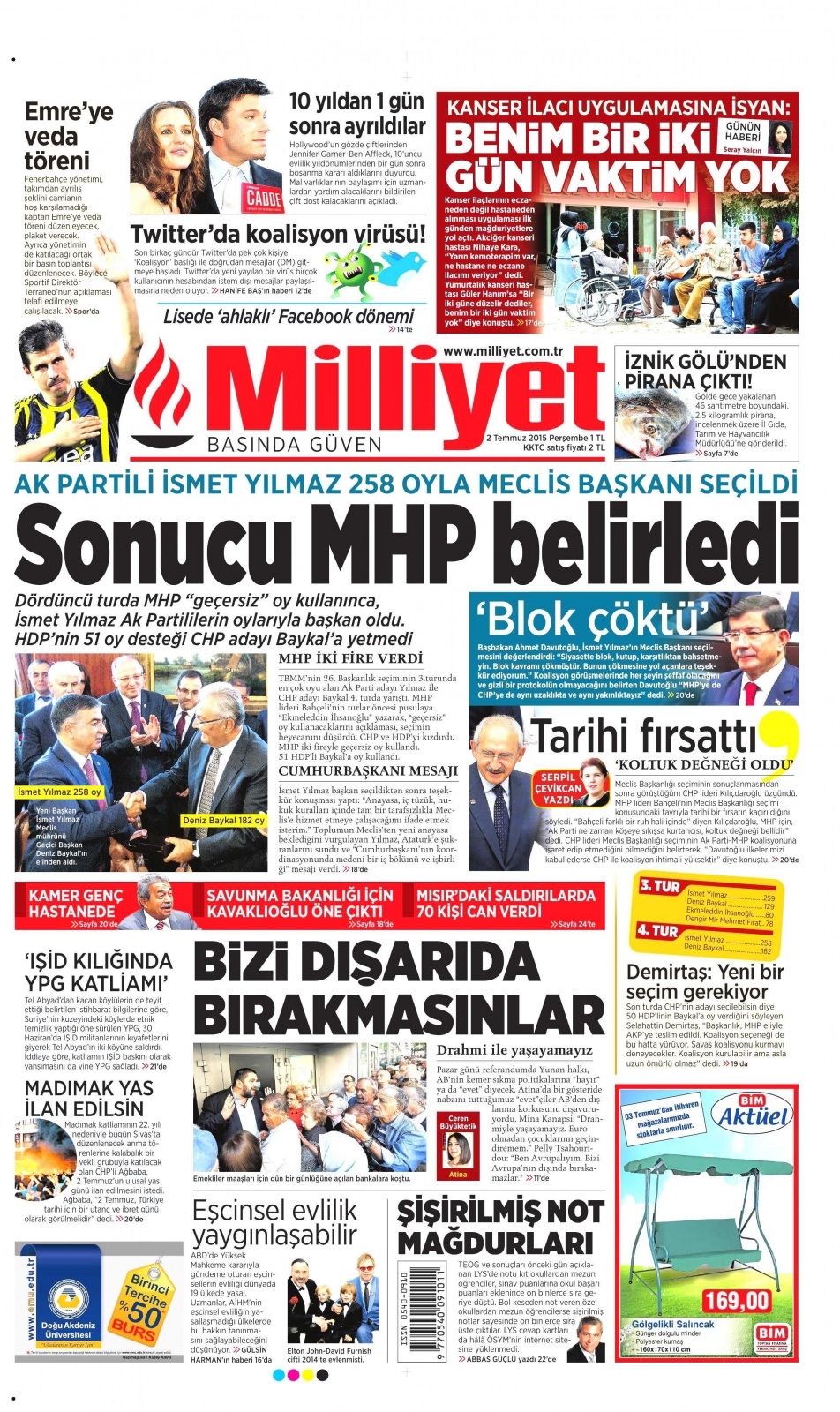 2 Temmuz 2015 gazete manşetleri 5