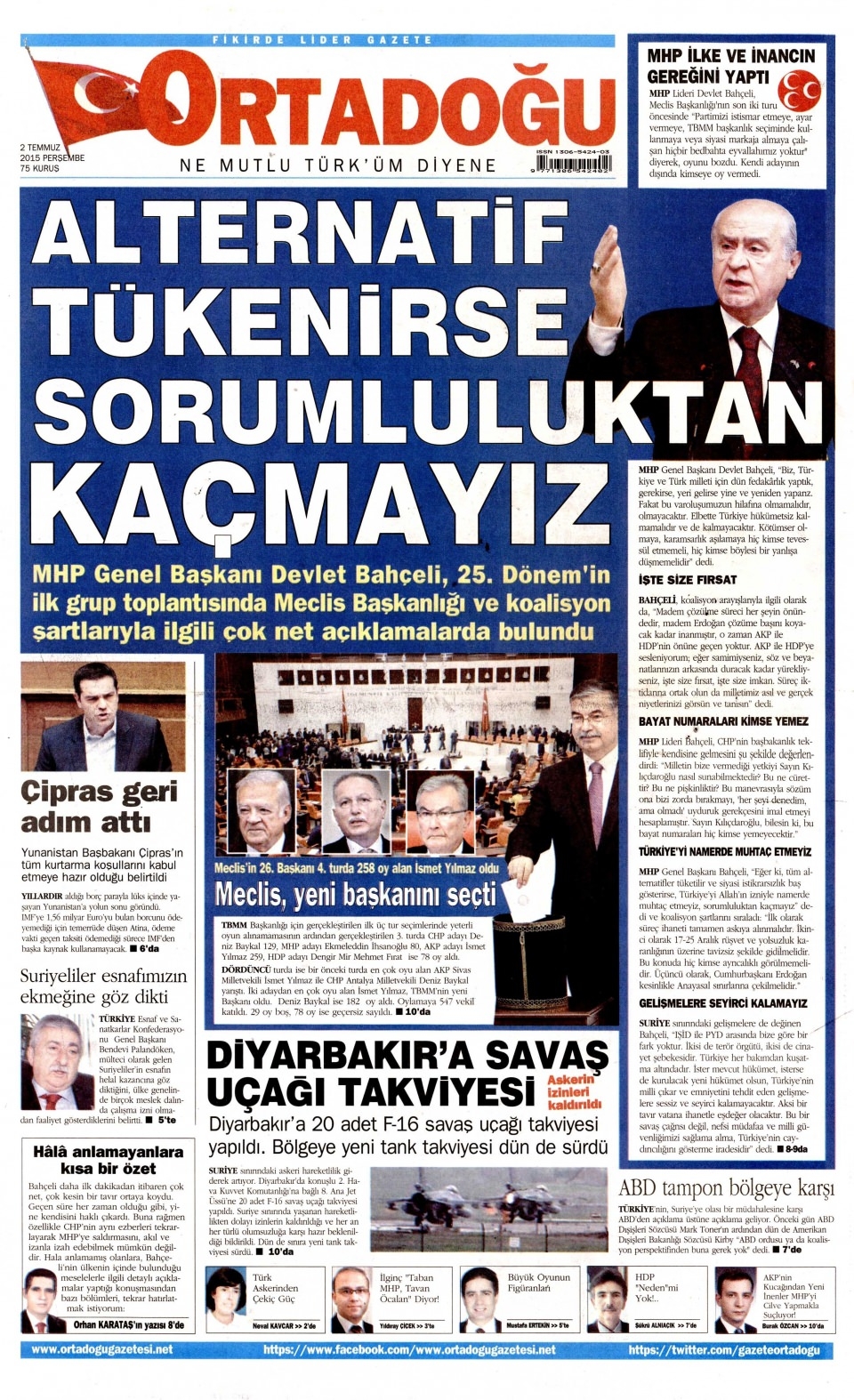 2 Temmuz 2015 gazete manşetleri 6