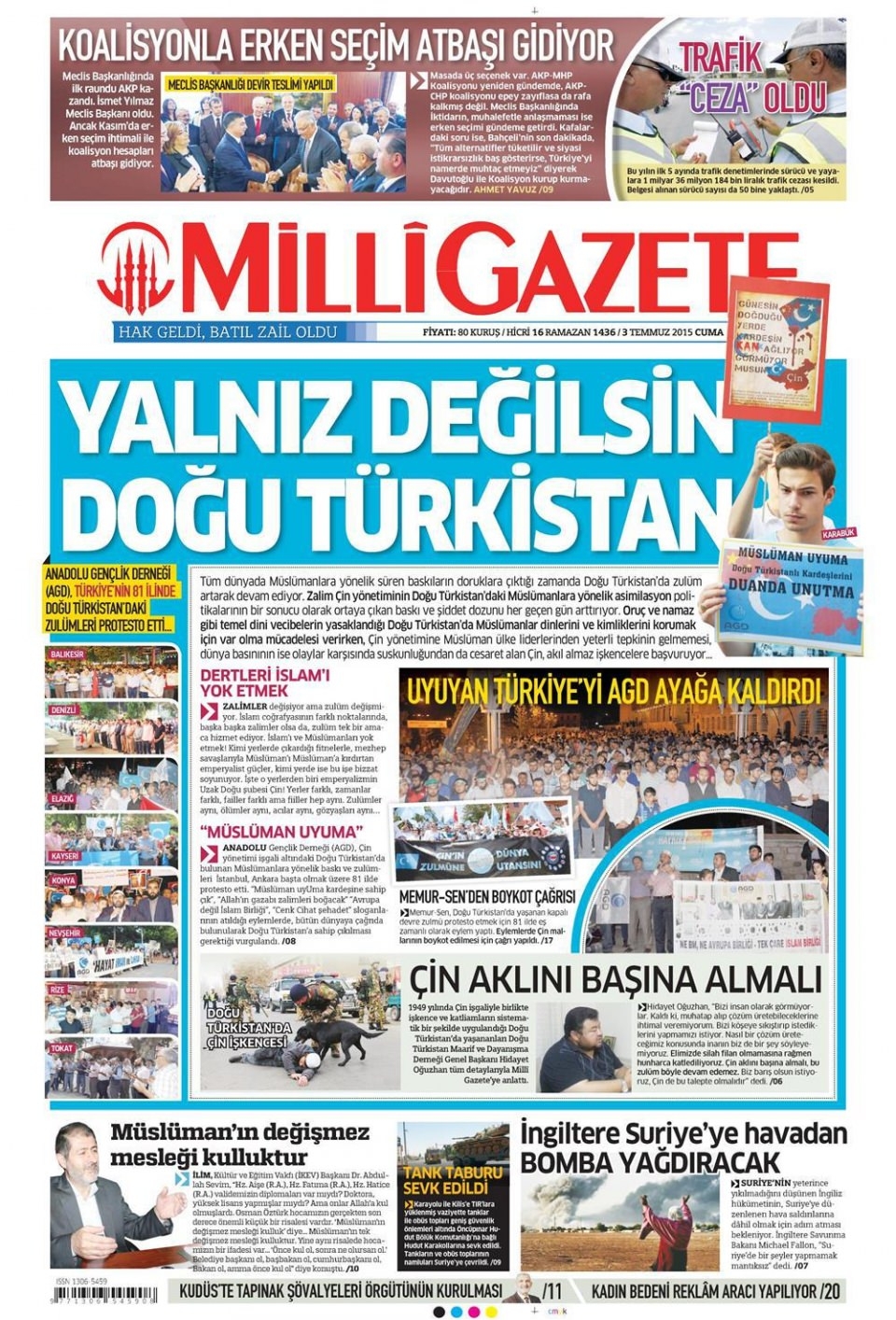 3 Temmuz 2015 gazete manşetleri 12