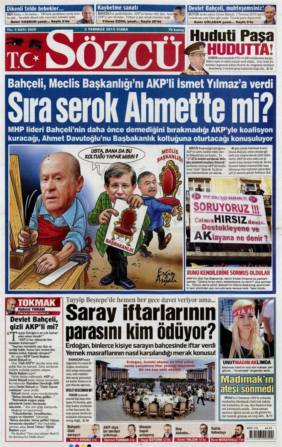 3 Temmuz 2015 gazete manşetleri 17