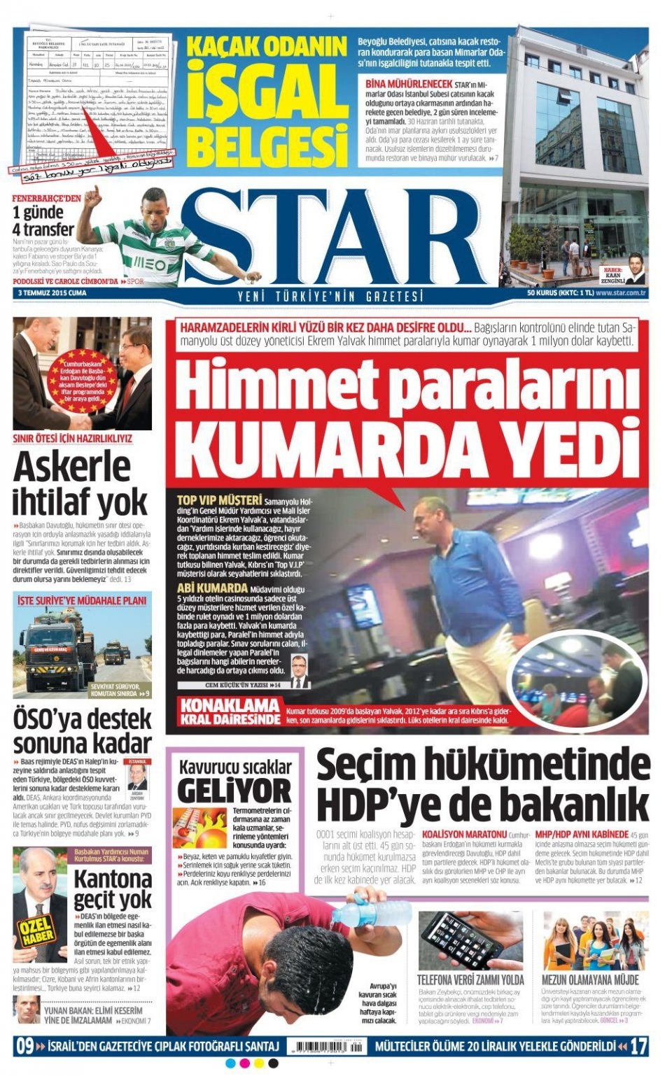 3 Temmuz 2015 gazete manşetleri 18