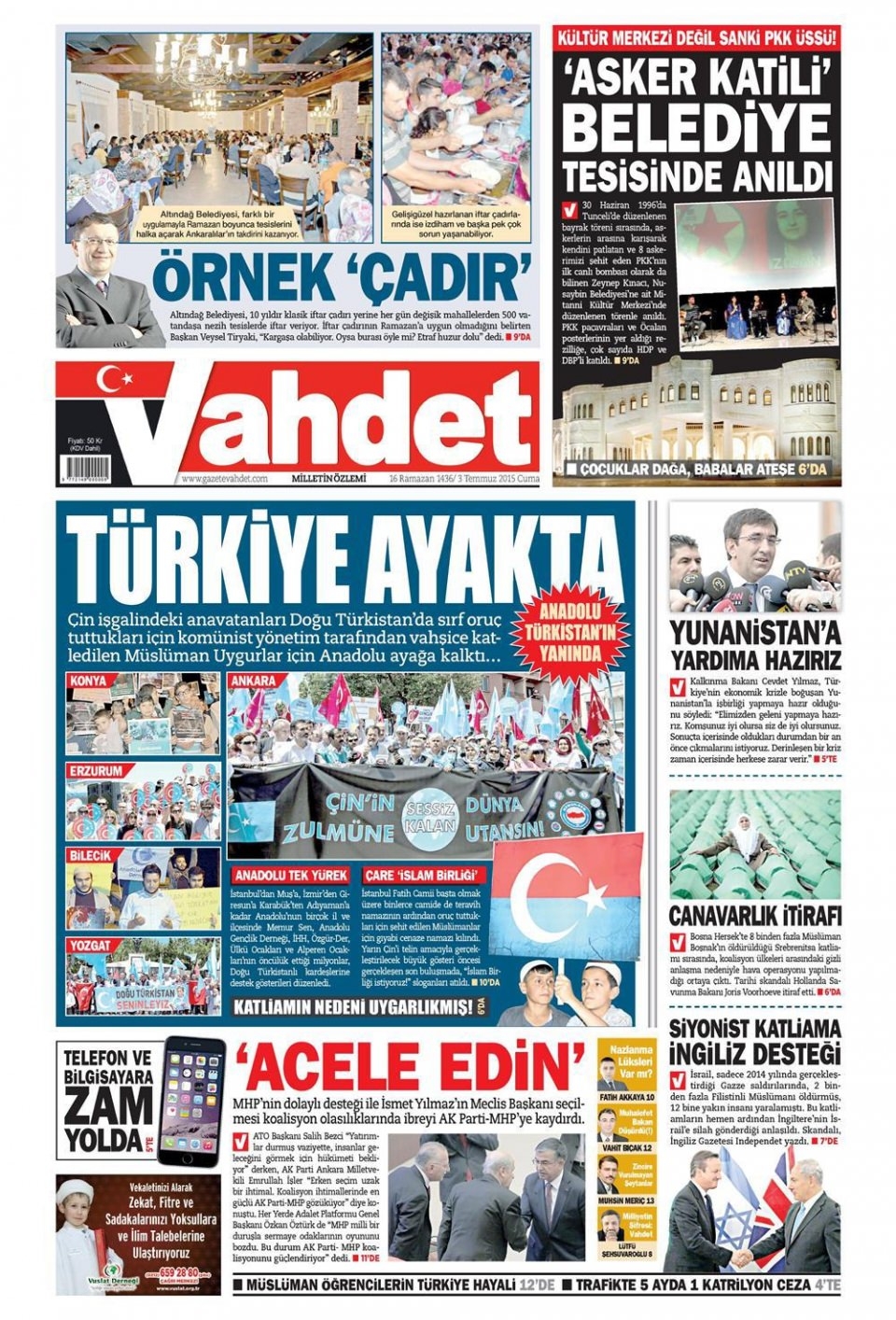 3 Temmuz 2015 gazete manşetleri 22