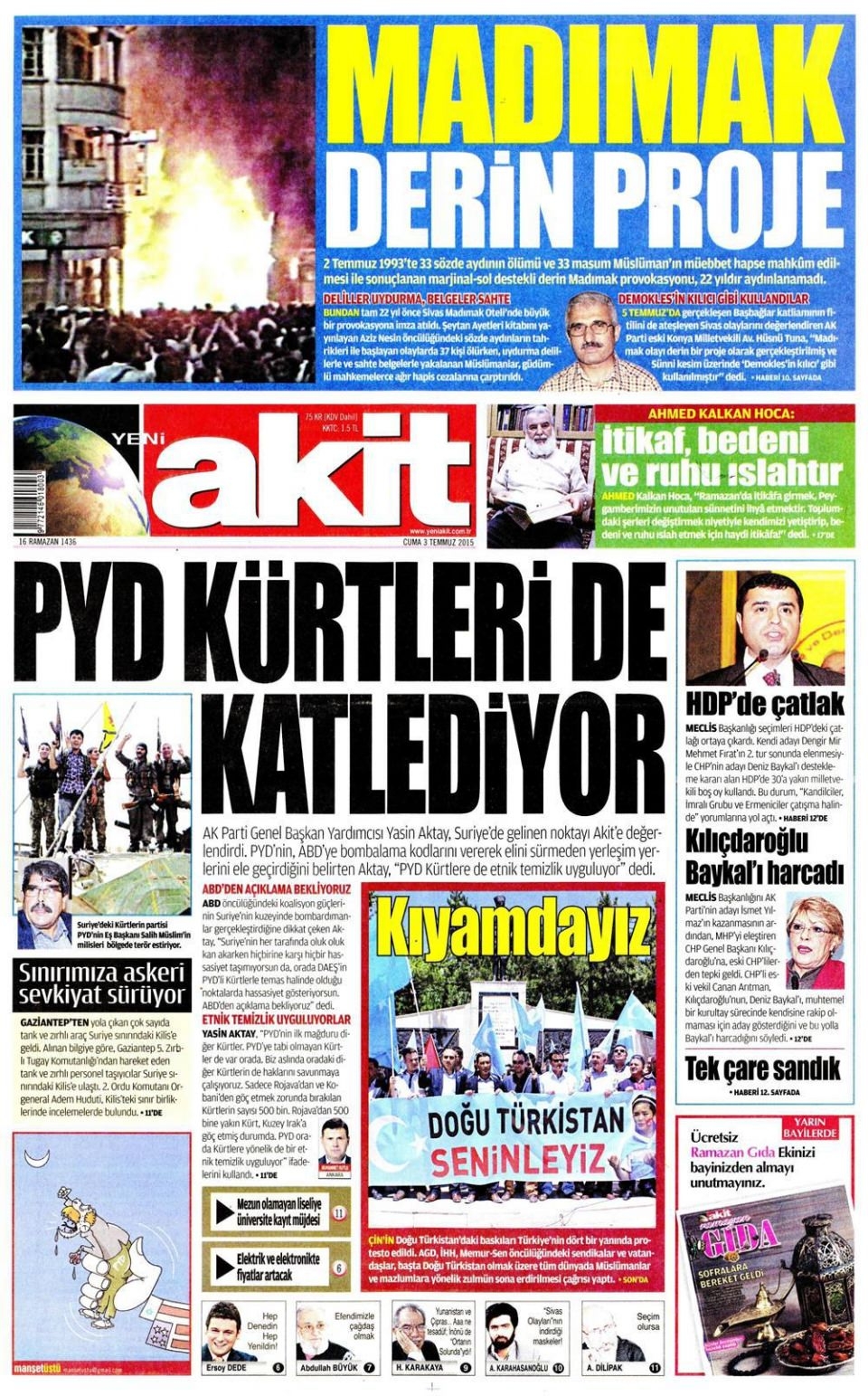 3 Temmuz 2015 gazete manşetleri 23