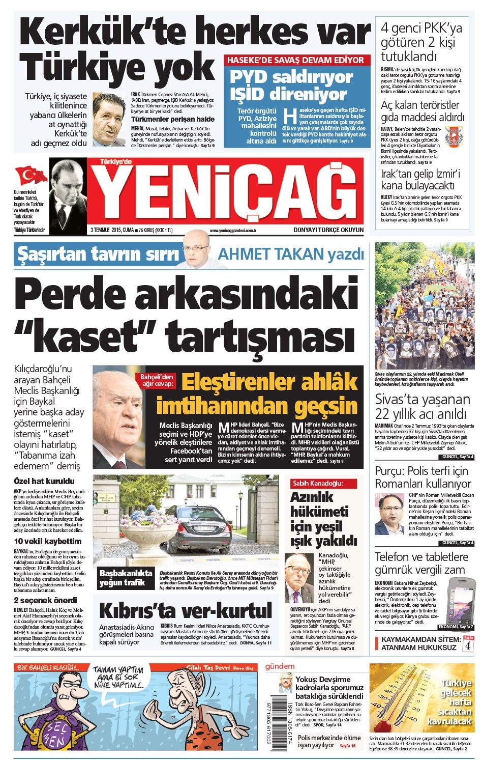 3 Temmuz 2015 gazete manşetleri 26