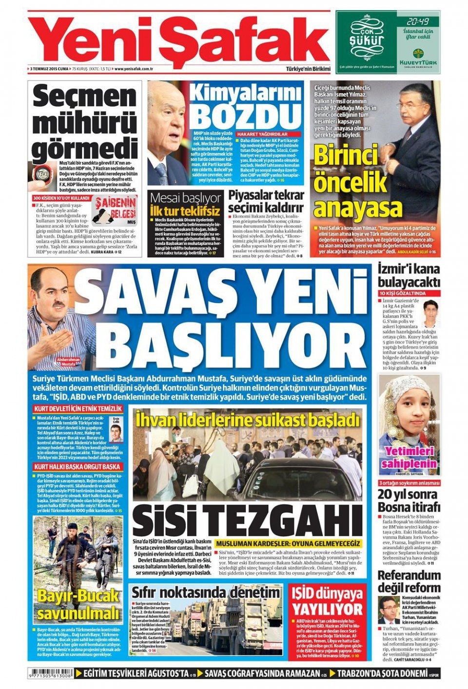 3 Temmuz 2015 gazete manşetleri 27