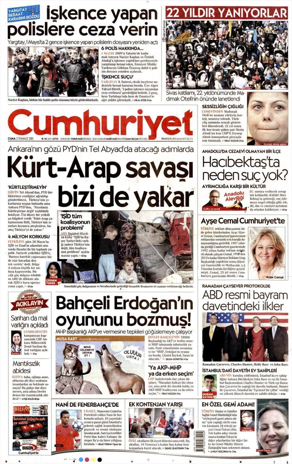 3 Temmuz 2015 gazete manşetleri 4