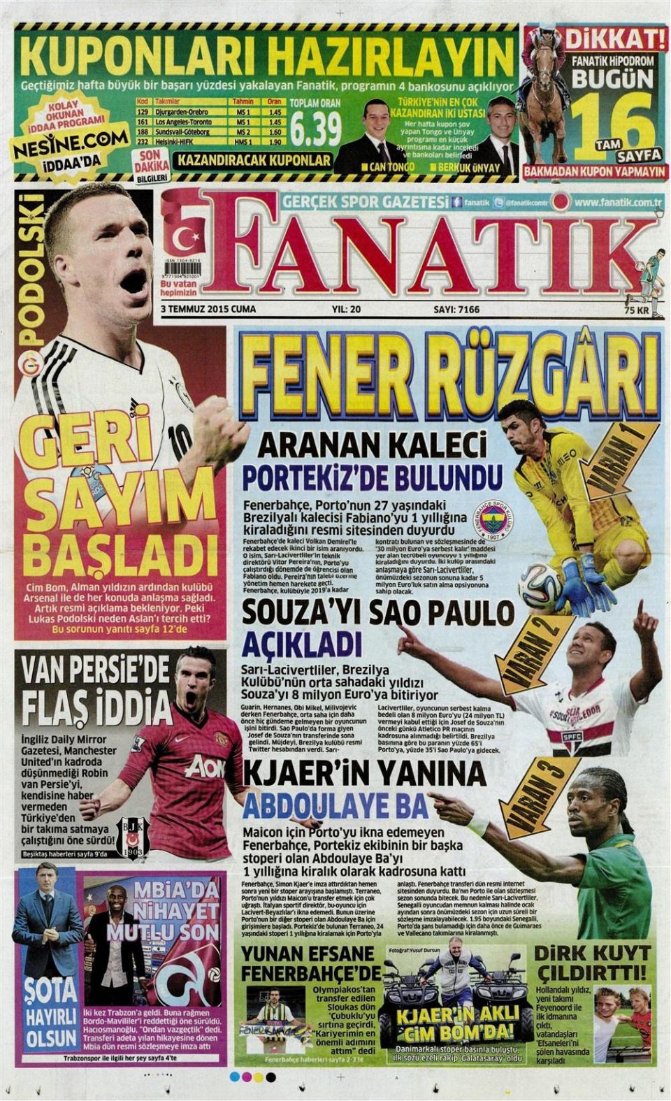 3 Temmuz 2015 gazete manşetleri 5