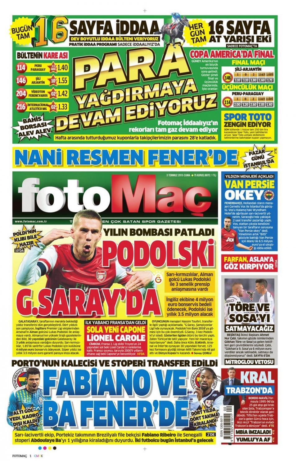 3 Temmuz 2015 gazete manşetleri 6