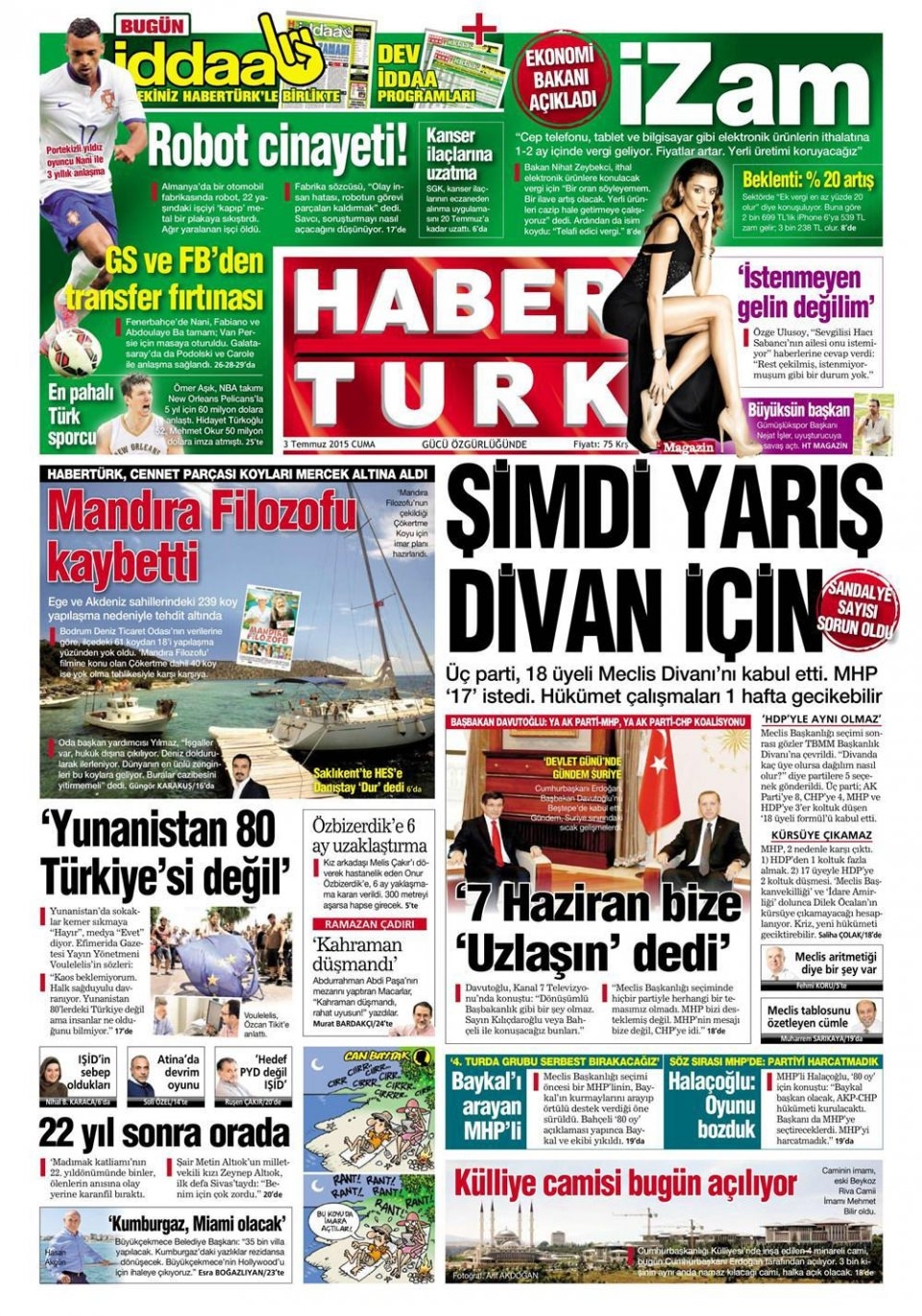 3 Temmuz 2015 gazete manşetleri 8